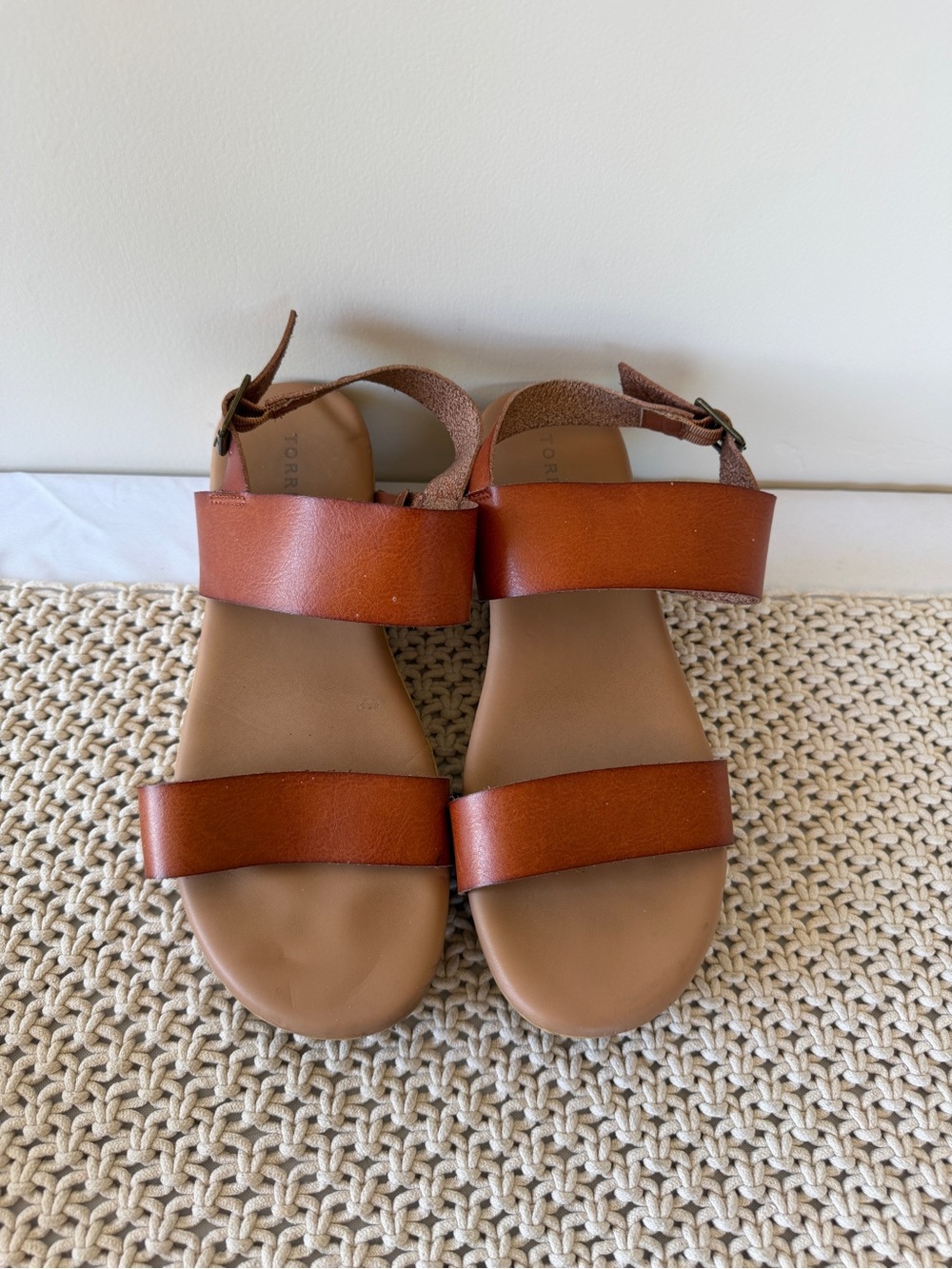Brown Leather Double-Strap Sandals